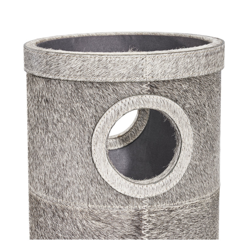 Natural Hide Cylindrical Umbrella Stand with Handle