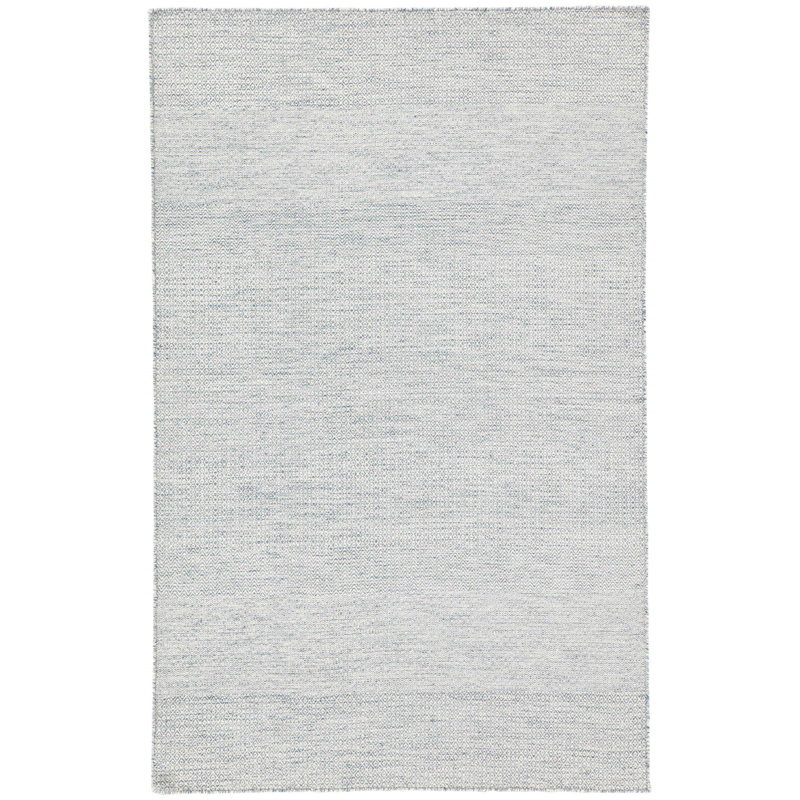 Light Blue Wool Trellis Flat Woven Reversible Rug 2'6"x10'