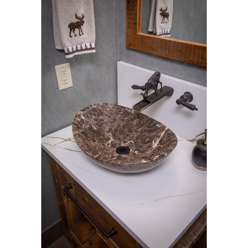Eden 14'' Dark Brown Marble Canoe Sink