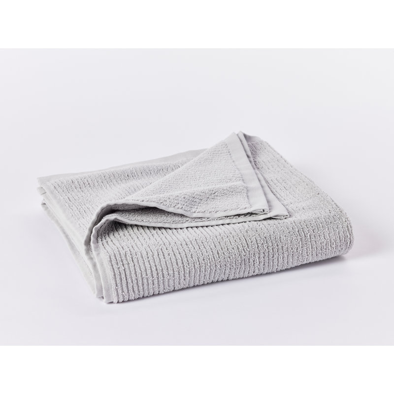 Seal Gray Organic Turkish Cotton Ribbed Bath Towel Set