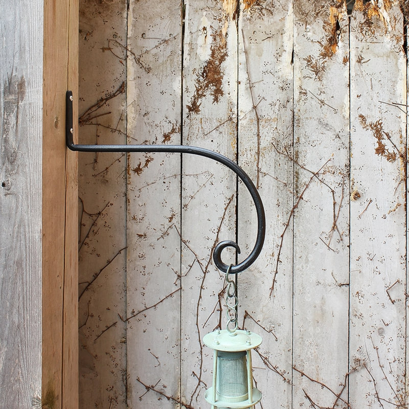 Black Metal Downturned Hanging Bracket Set