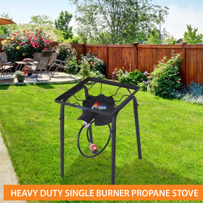 Heavy Duty Black Cast Iron Single Burner Gas Stove