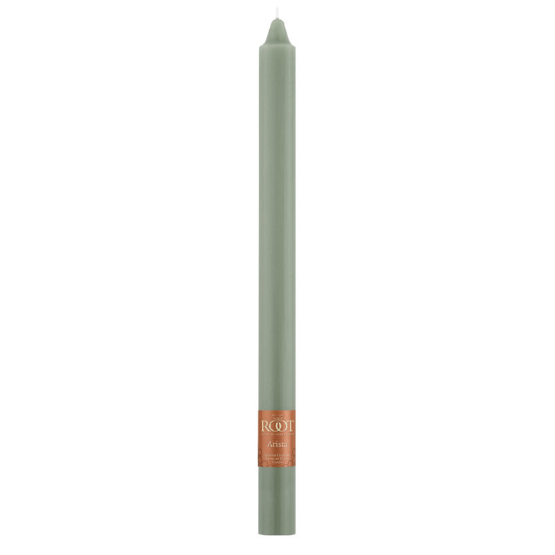 Sage Green Beeswax 12" Smooth Taper Dinner Candles - Set of 12