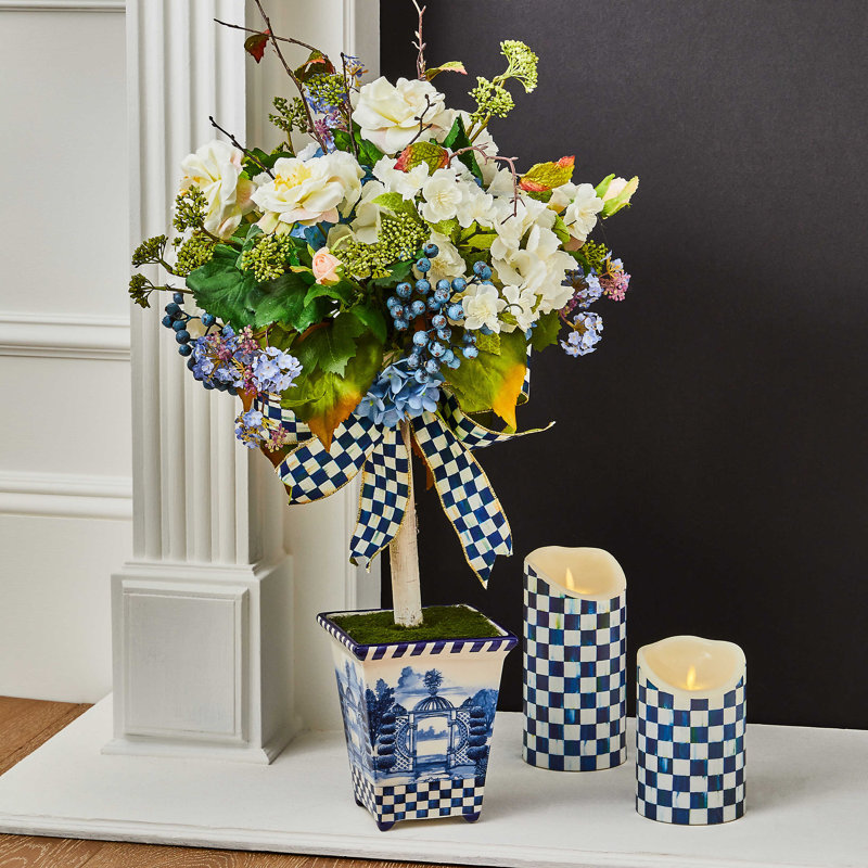 Royal Blue 6" Flameless Coffee-Scented Pillar Candle with Remote