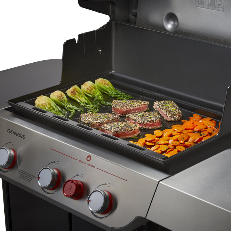 Black Carbon Steel Rust-Resistant Griddle Insert for Genesis 300 Series