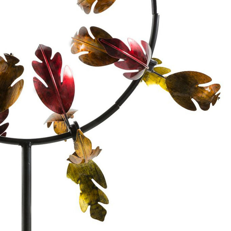 Red and Gold Metal Fall Leaves Jubilee Wind Spinner