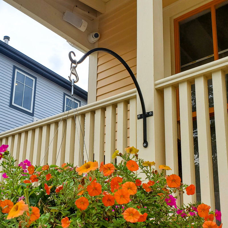 Black Wrought Iron Weather Resistant Wall Bracket Set