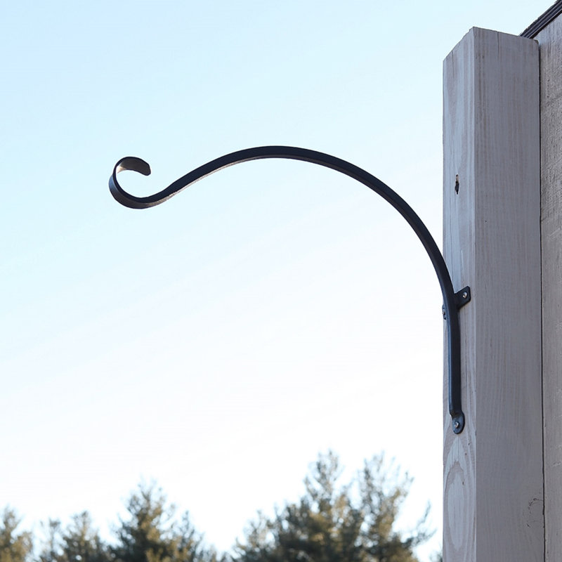 Black Wrought Iron Weather Resistant Wall Bracket Set
