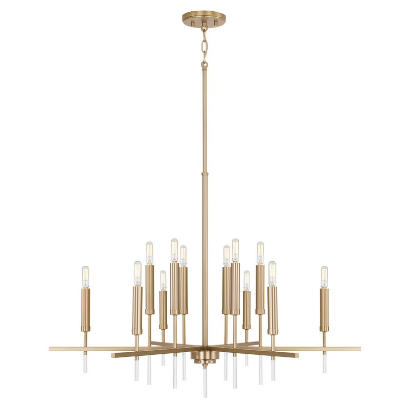 Matte Brass 12-Light Candle Style Chandelier