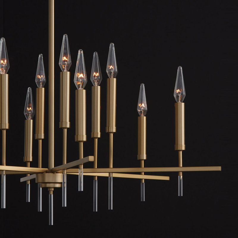 Matte Brass 12-Light Candle Style Chandelier