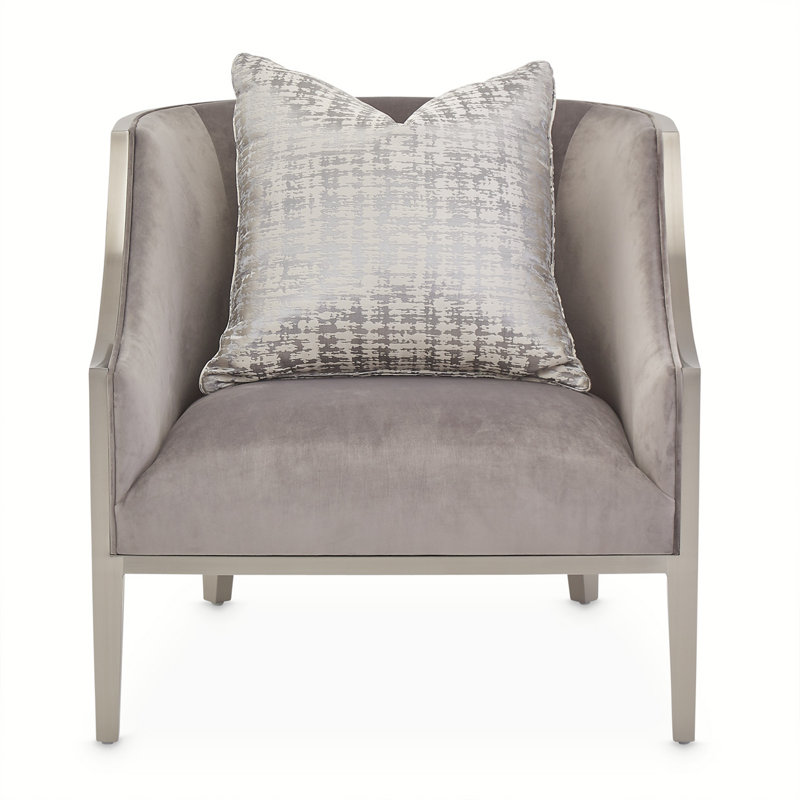 Roxbury Park Steel Gray Velvet Geometric Accent Chair