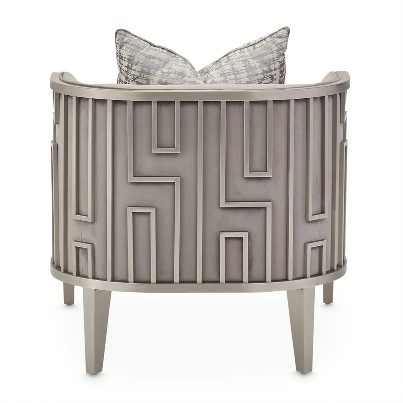 Roxbury Park Steel Gray Velvet Geometric Accent Chair