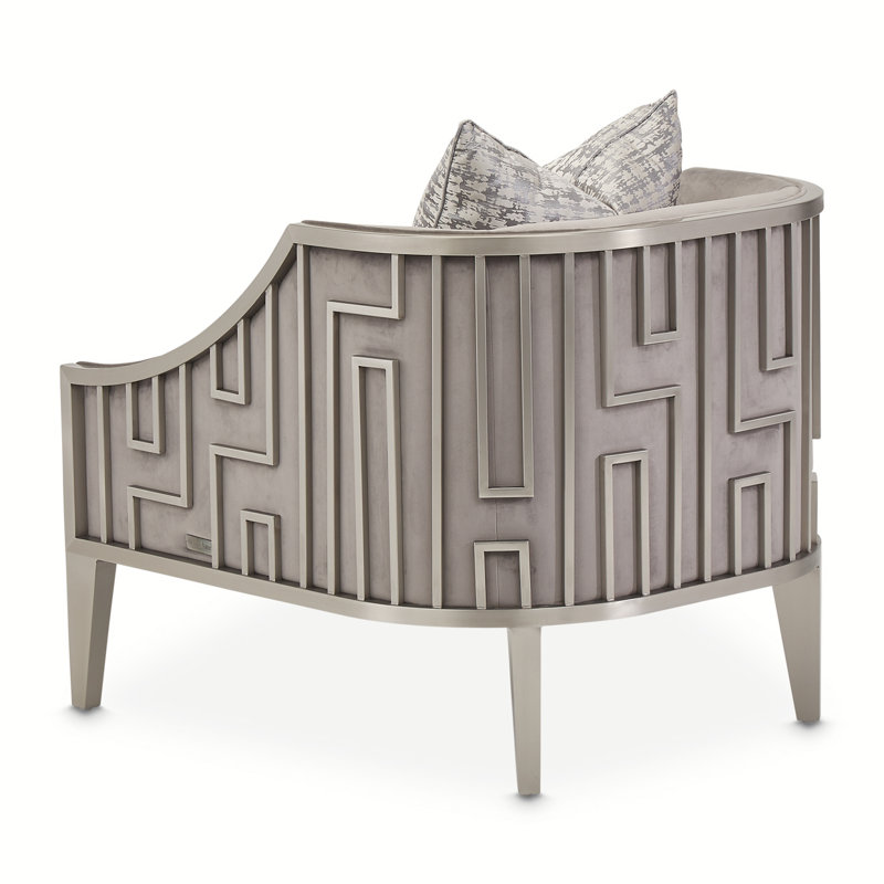 Roxbury Park Steel Gray Velvet Geometric Accent Chair