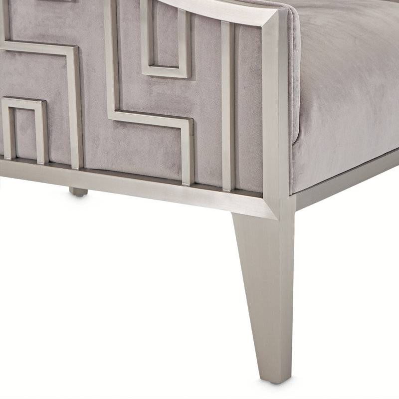Roxbury Park Steel Gray Velvet Geometric Accent Chair