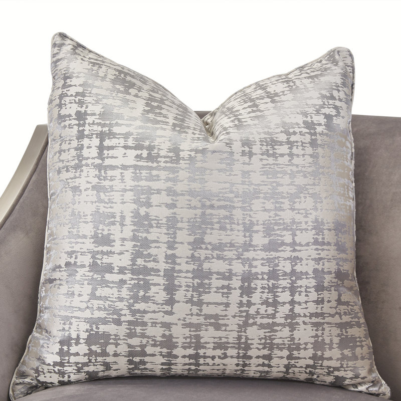 Roxbury Park Steel Gray Velvet Geometric Accent Chair