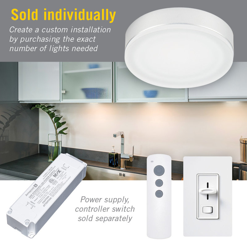 EdgeVue White LED Under Cabinet Puck Light, 4000K