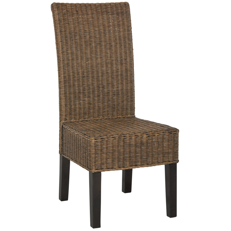 Odette High Back Brown Rattan Dining Chair Set