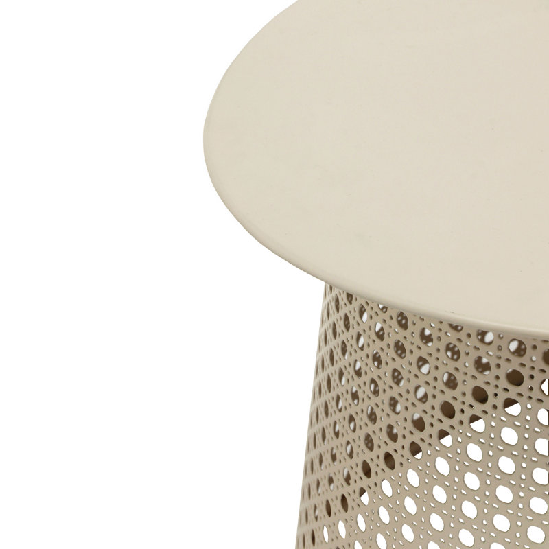 Cream Oval Manufactured Wood Outdoor Coffee Table