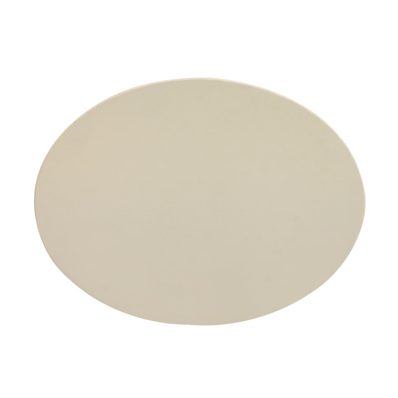 Cream Oval Manufactured Wood Outdoor Coffee Table