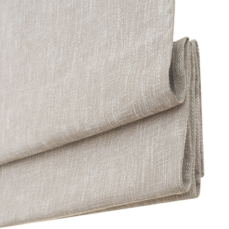 Beige Motorized Blackout Cordless Roman Shade