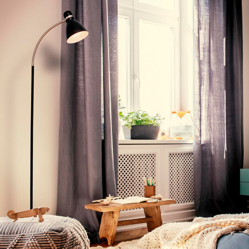 Avery 63" Black Metal Adjustable LED Floor Lamp