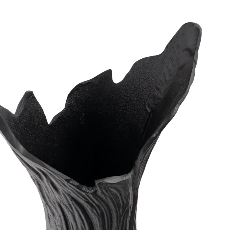 Small Black Cast Aluminum Decorative Table Vase