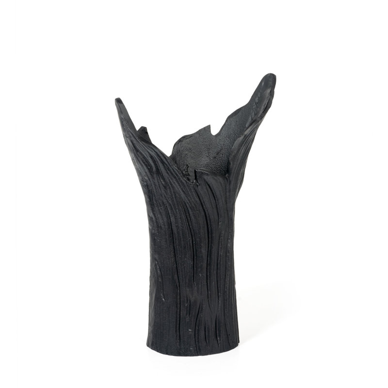 Small Black Cast Aluminum Decorative Table Vase