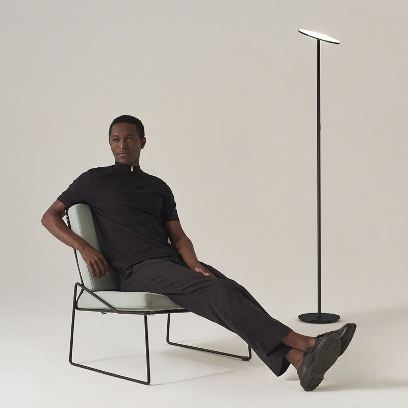 White Adjustable 69" LED Torchiere Floor Lamp with 3-Way Switch
