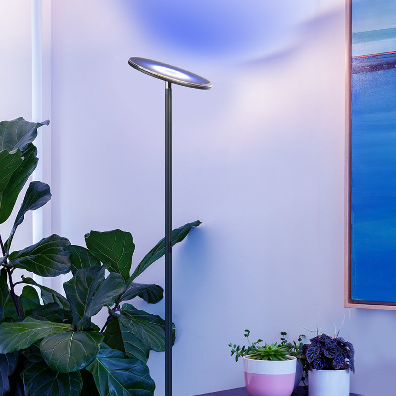 White Adjustable 69" LED Torchiere Floor Lamp with 3-Way Switch