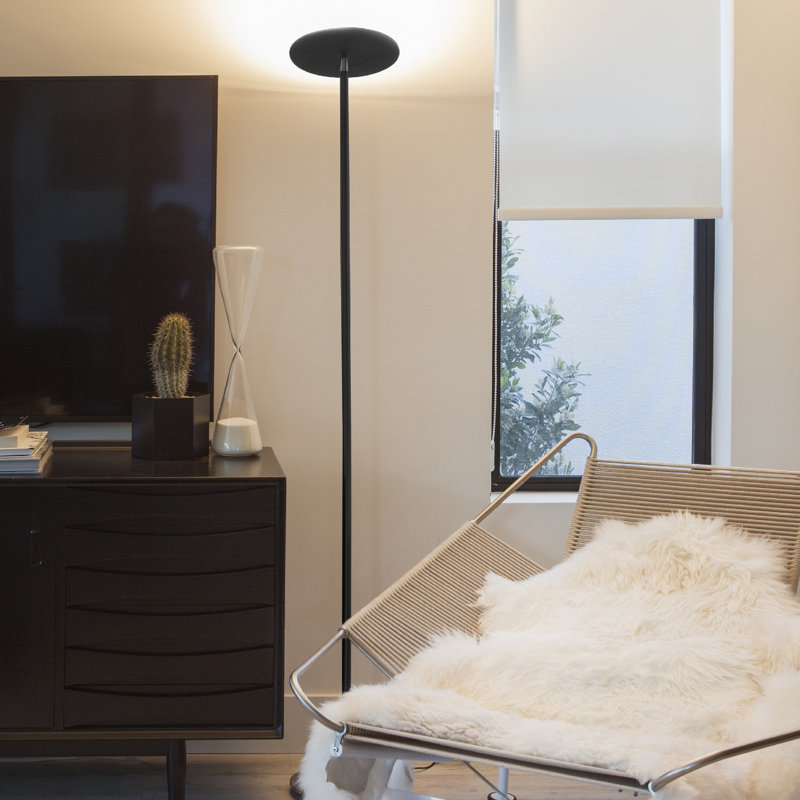 White Adjustable 69" LED Torchiere Floor Lamp with 3-Way Switch