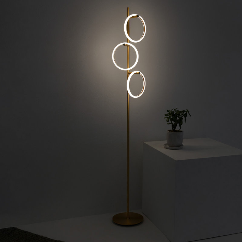 Saturn Antique Brass 66" Kids' 3-Way Dimming LED Floor Lamp