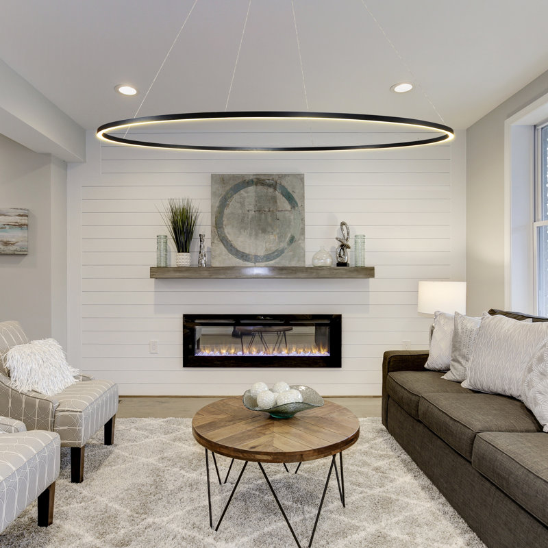 Tania 72" 109W LED Black Circular Chandelier