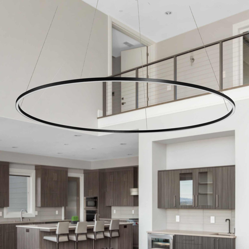 Tania 72" 109W LED Black Circular Chandelier