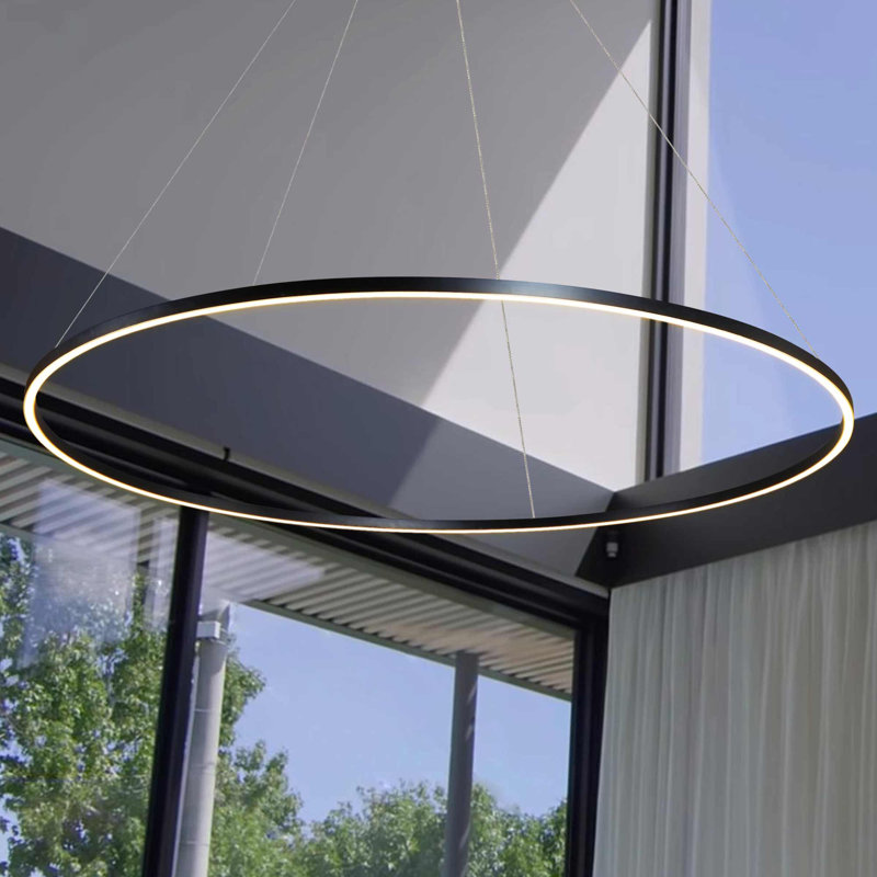 Tania 72" 109W LED Black Circular Chandelier
