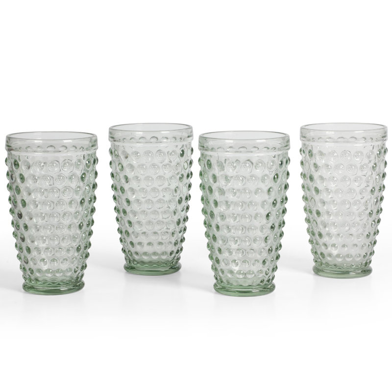 Chauncey Green Handmade Glass Hobnail Tumblers, Set of 4