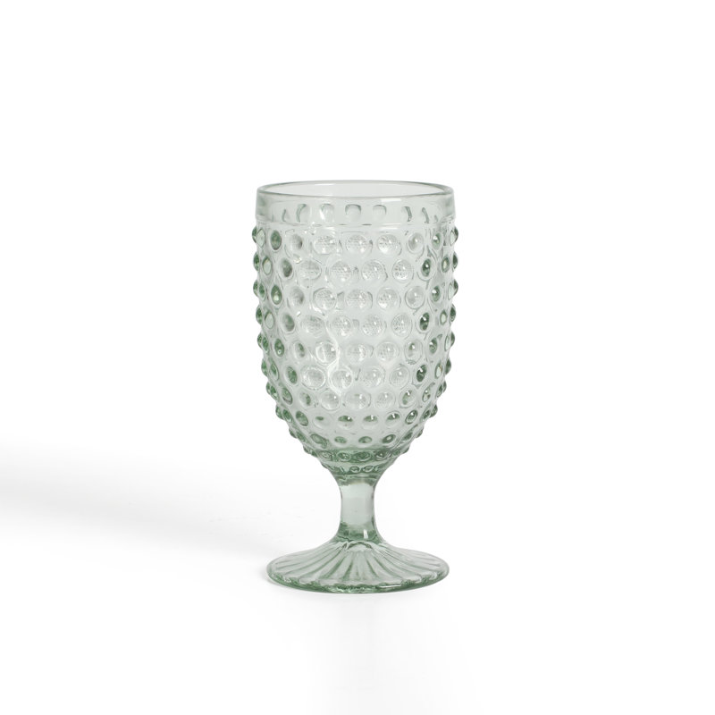 Green Hobnail Handmade Glass Tumbler Set of Four