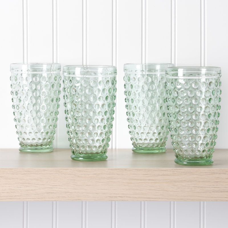 Chauncey Green Handmade Glass Hobnail Tumblers, Set of 4