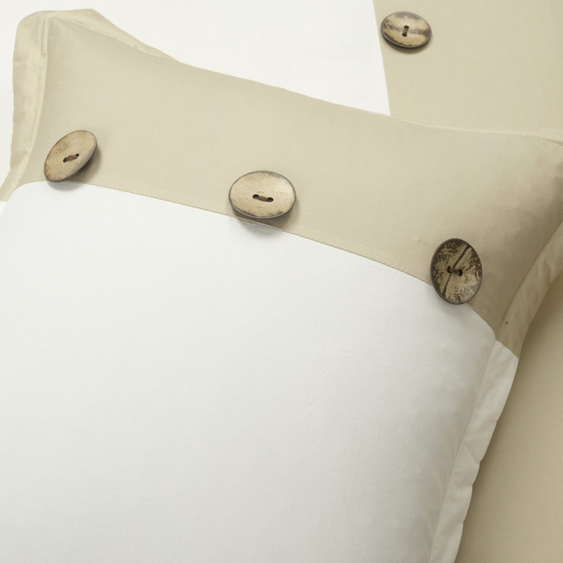 King Linen Button Cotton Farmhouse Comforter Set