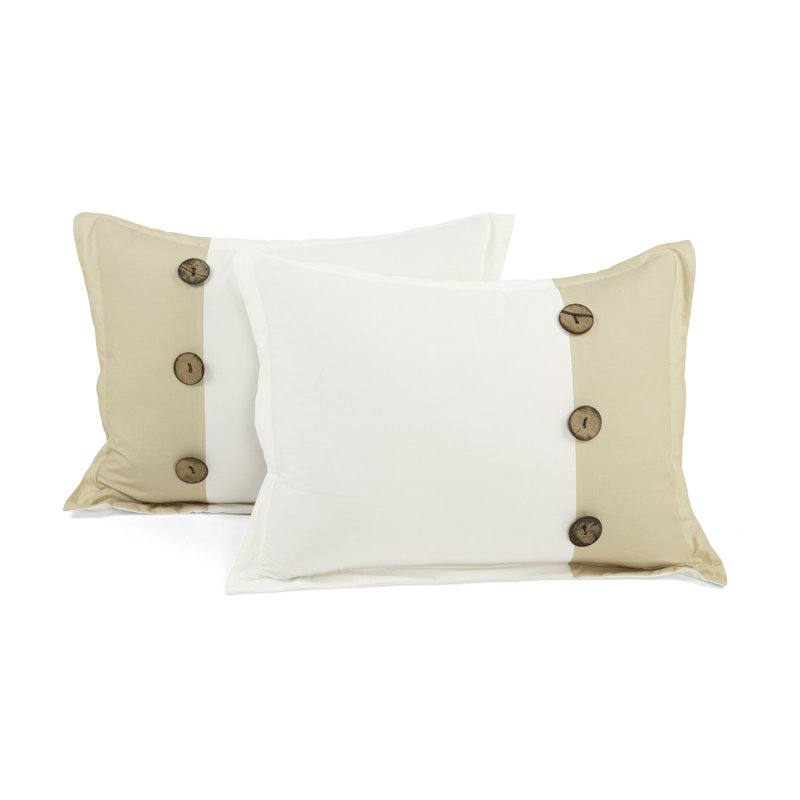 King Linen Button Cotton Farmhouse Comforter Set