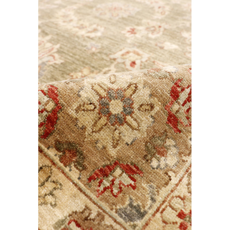 Denver Floral Symphony 9'10" Hand-Knotted Blue Wool Square Rug