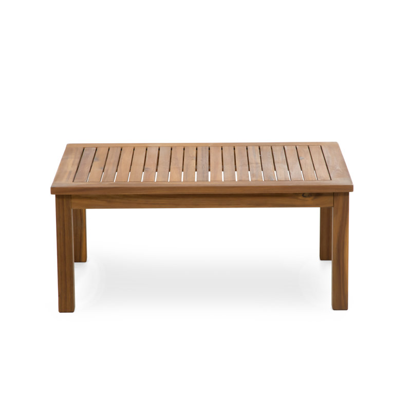 Greemotion 4-Piece Acacia Wood Outdoor Conversation Set with Blue Cushions