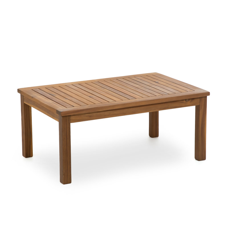 Greemotion 4-Piece Acacia Wood Outdoor Conversation Set with Blue Cushions