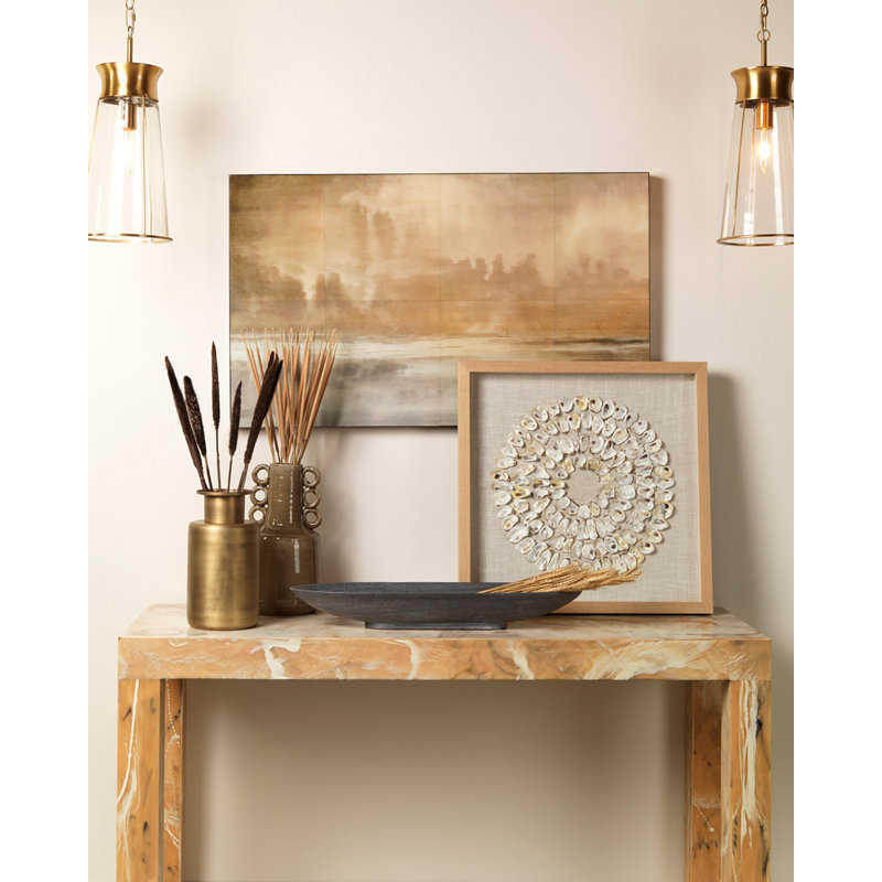 Taupe and Slate Lacquer Cloudscape Wall Art