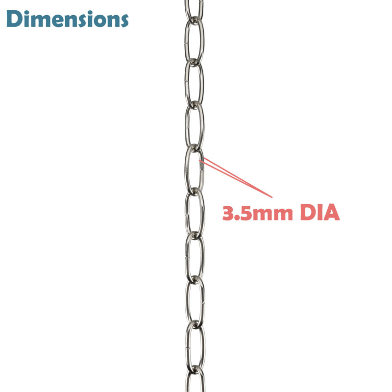 Heavy Duty Satin Nickel Chain for Outdoor Pendant Lighting