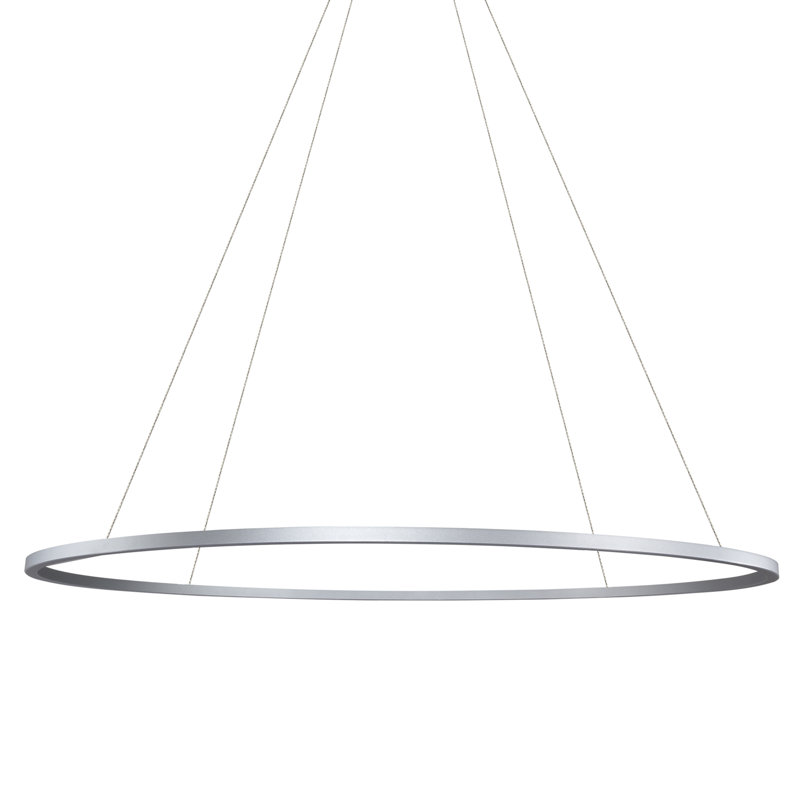 Tania Sleek Circular Adjustable LED Chandelier in Satin Silver