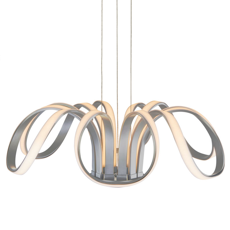 Elysian Crystal Petal LED Chandelier in Satin Silver