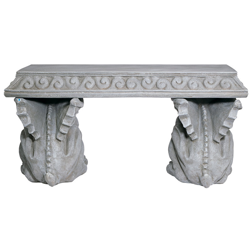 Blair Castle 31" Faux Stone Resin Gargoyle Bench