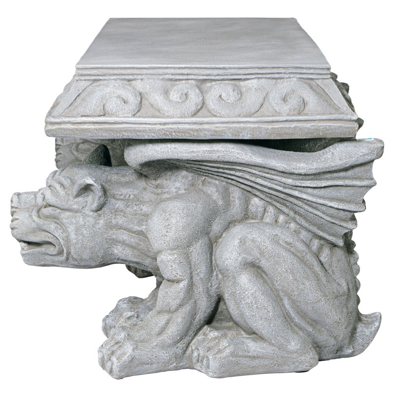 Blair Castle 31" Faux Stone Resin Gargoyle Bench