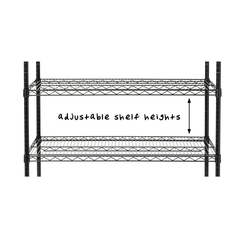 Heavy-Duty Black Steel 5-Tier Garage Shelving Unit, 800 lbs Capacity