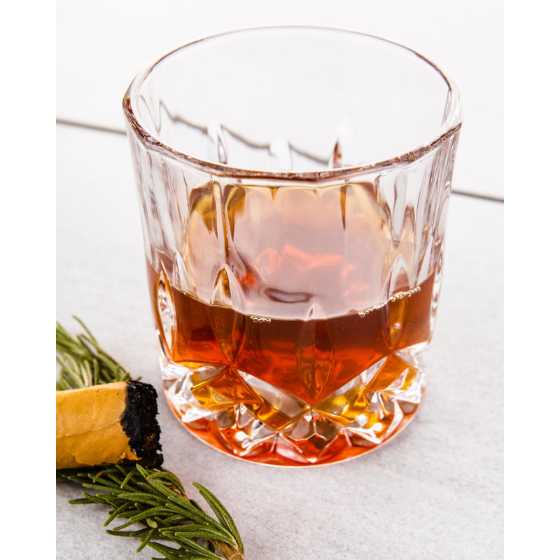 Crystal Cut 10oz Old Fashioned Whiskey Glasses Set of 2